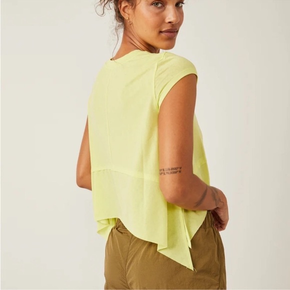 NWOT Free People Movement Tempo Short Sleeve Tee Crop Mojito Light Mint Large - Picture 9 of 10